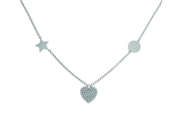 Collier mit Stern, Herz und Scheibe