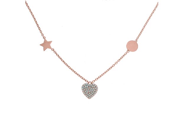 Collier mit Stern, Herz und Scheibe