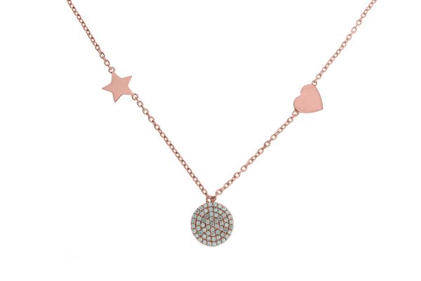 Collier mit Herz, Scheibe und Stern