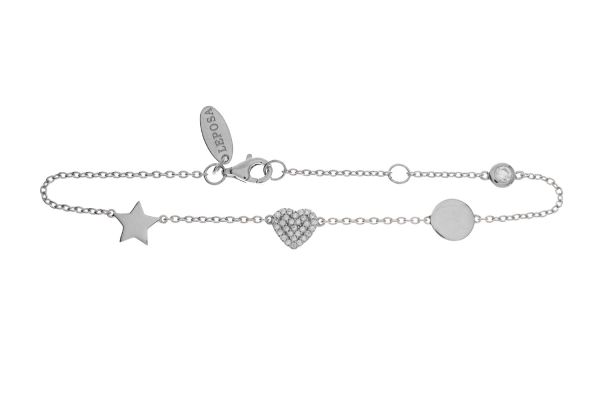 Armband mit Herz, Stern & Scheibe