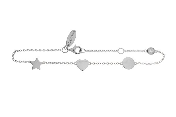 Armband mit Herz, Stern & Scheibe