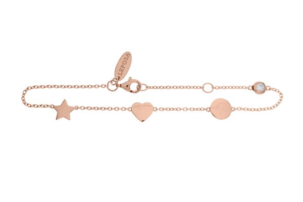 Armband mit Herz, Stern & Scheibe