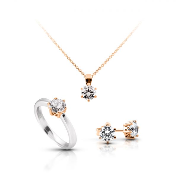 Diamonfire Solitär-Set Bicolor (925)
